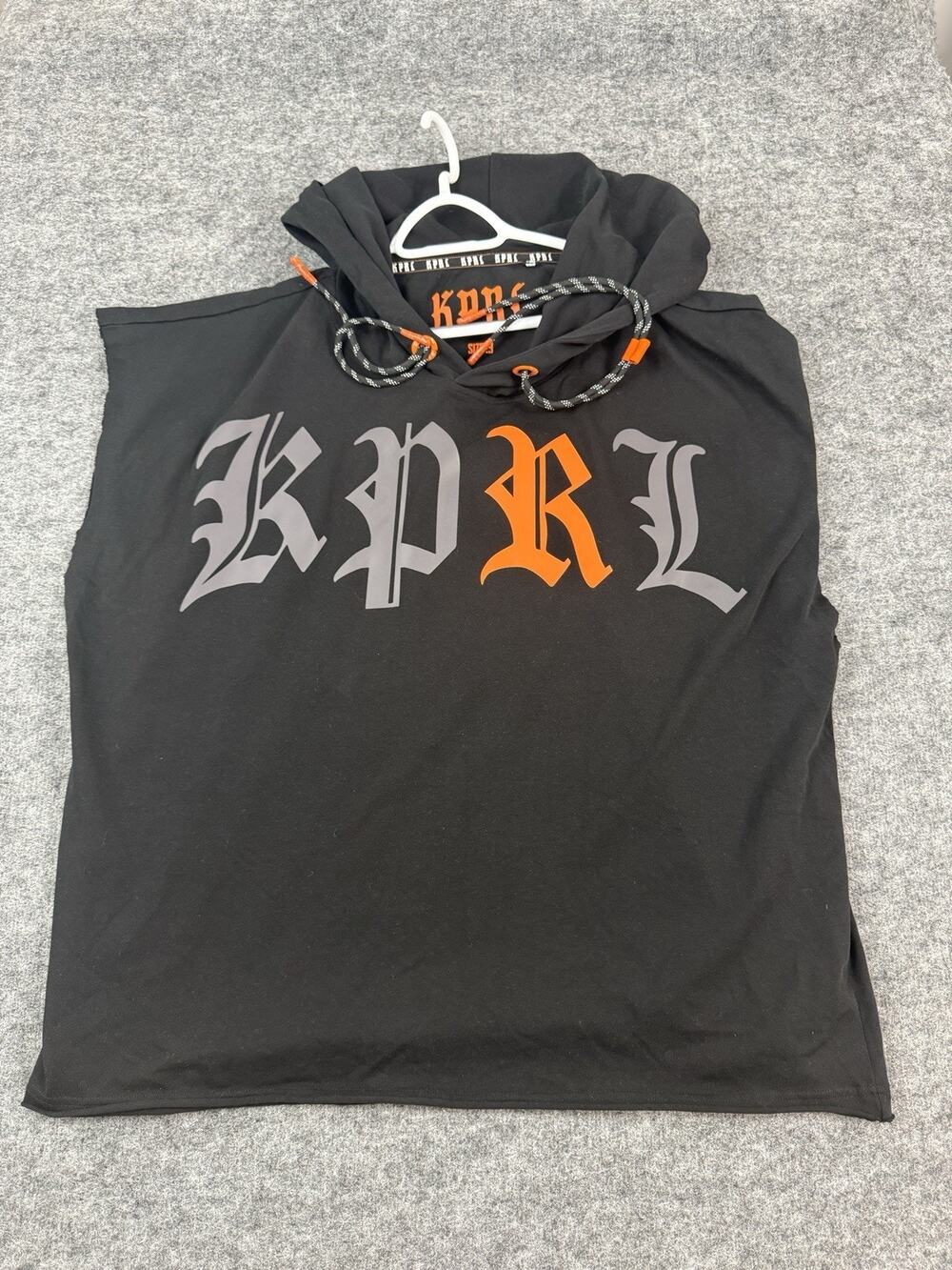 Kaporal Hoodie Mens 2XL Black Gothic Oversized Shirt KPRL Y2k Streetwear XXL N81